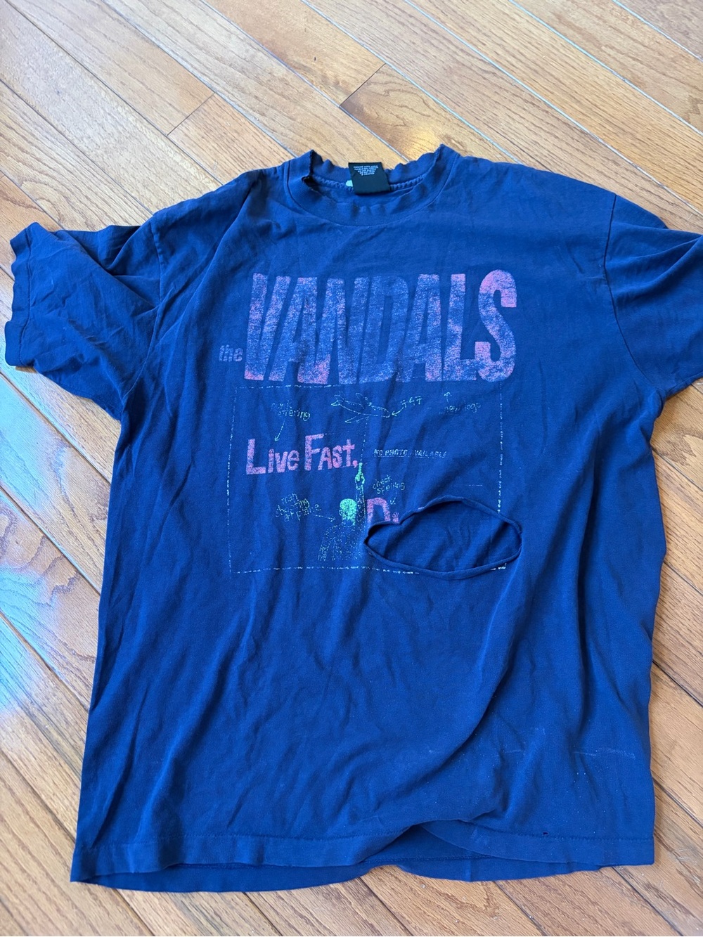 Vintage The Vandals Live Fast Blue T-Shirt